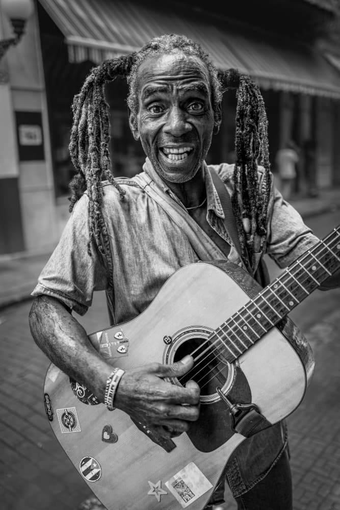 Happy Street Musician by Ali Khataw — canvas wall art
