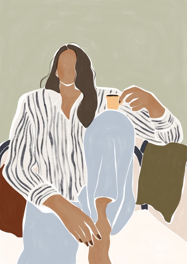 Relaxed Coffee Moment by Ivy Green Illustrations — canvas wall art