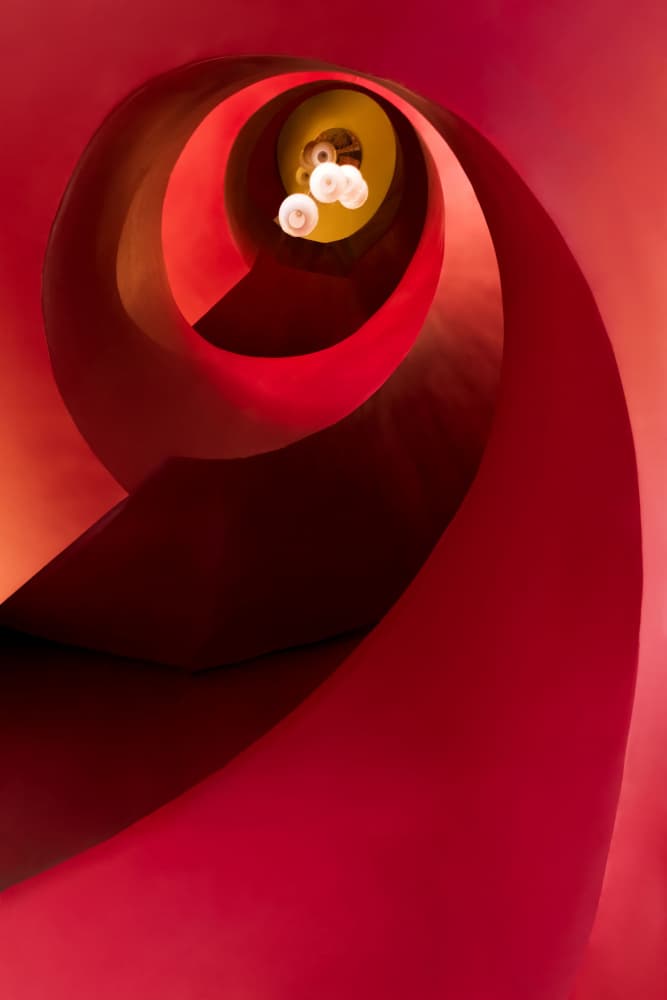 Red Spiral Light by konglingming — canvas wall art