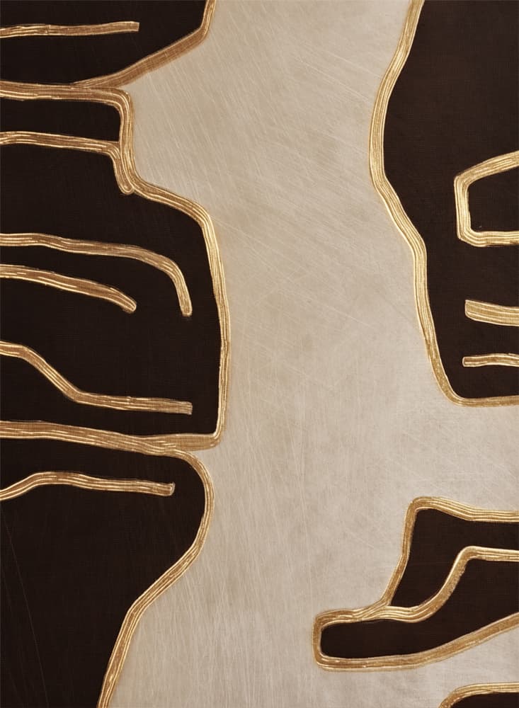 Elegant Gold Contours by Alma — canvas wall art