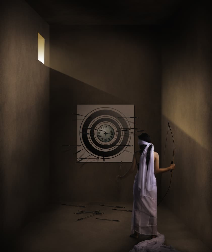 Blindfolded Archer's Time by Hari Sulistiawan — canvas wall art