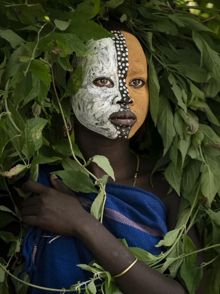 Tribal Face Paint Gaze by Elena Molina — canvas wall art