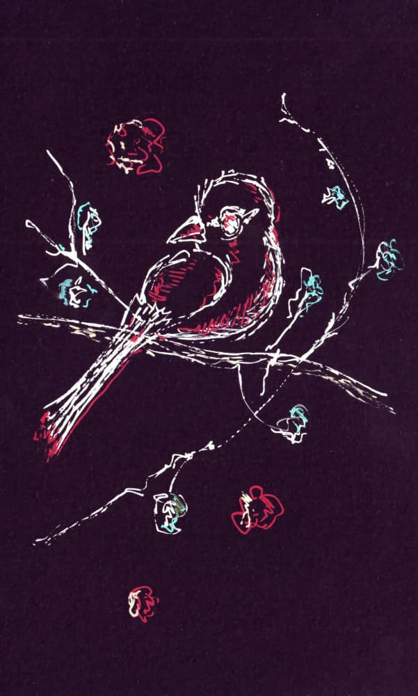 Midnight Bird Blooms by Rafal Kulik — canvas wall art