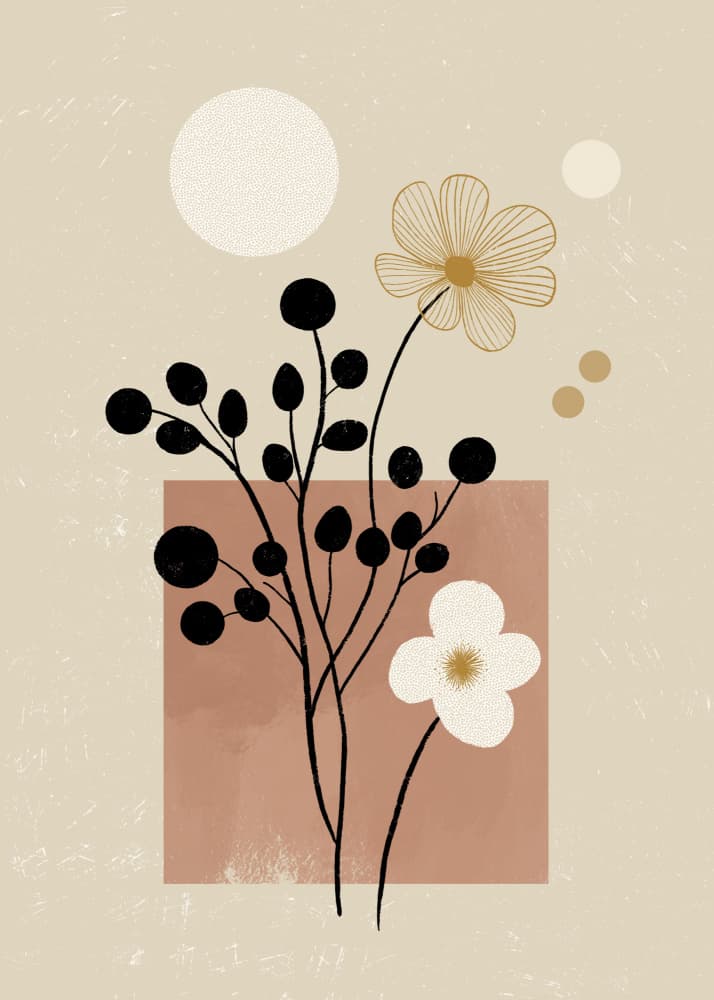 Modern Floral Abstract by Katarzyna Gąsiorowska — canvas wall art