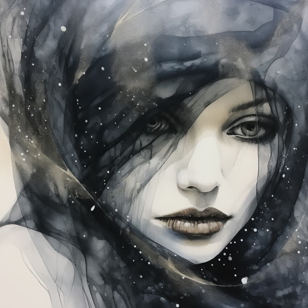 Dark Ethereal Woman by Bilge Paksoylu — canvas wall art