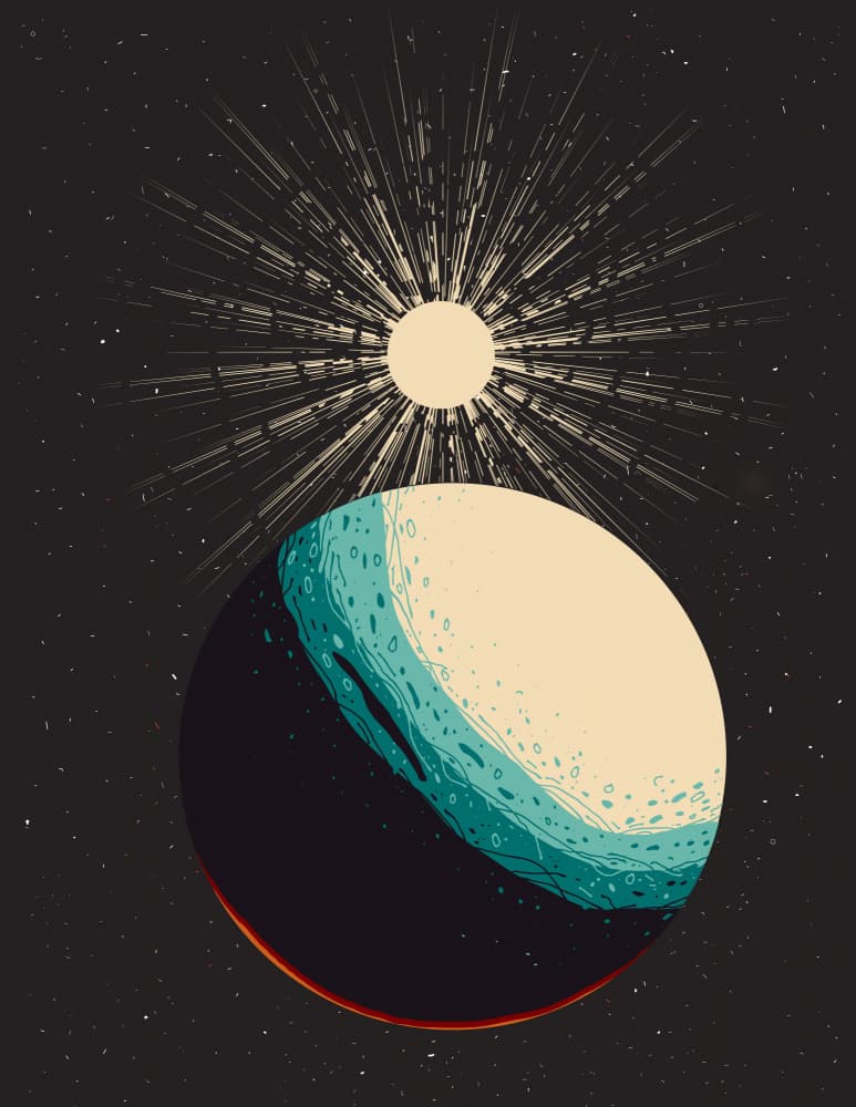 Cosmic Planet Sunlight by Nicholas — canvas wall art