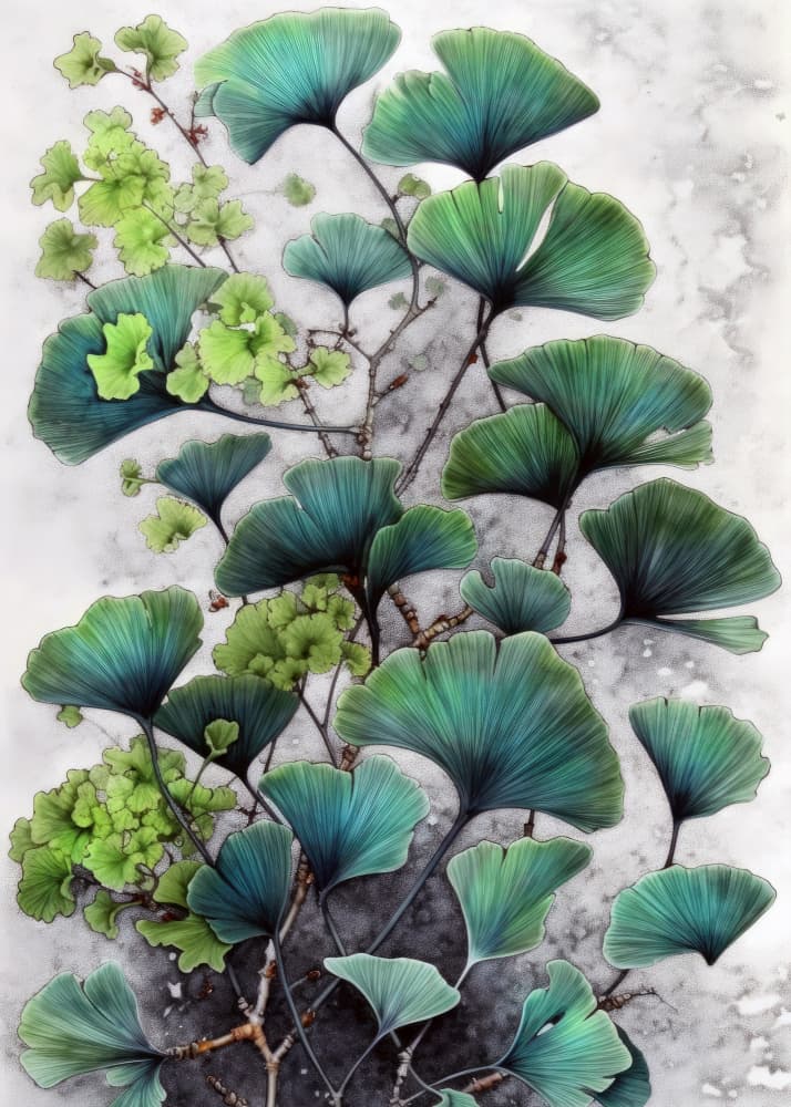 Vibrant Ginkgo Branches by Justyna Jaszke — canvas wall art