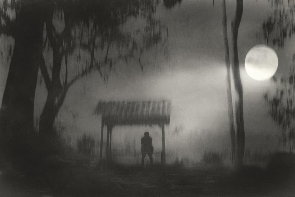 Solitary Figure Moonlit Night by Jay Satriani — canvas wall art