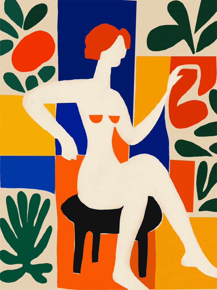 Colorful Abstract Nude by Little Dean — canvas wall art