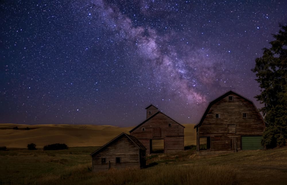 Milky Way Country Barns by Joanna W — canvas wall art