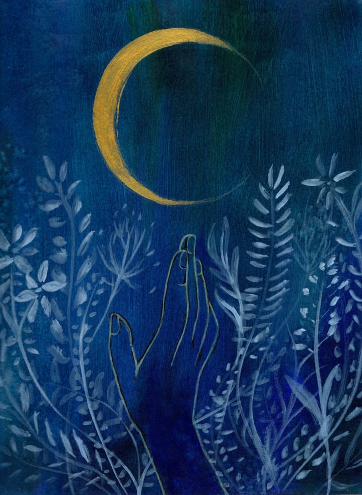 Golden Crescent Reach by Christine Lindstrom — canvas wall art