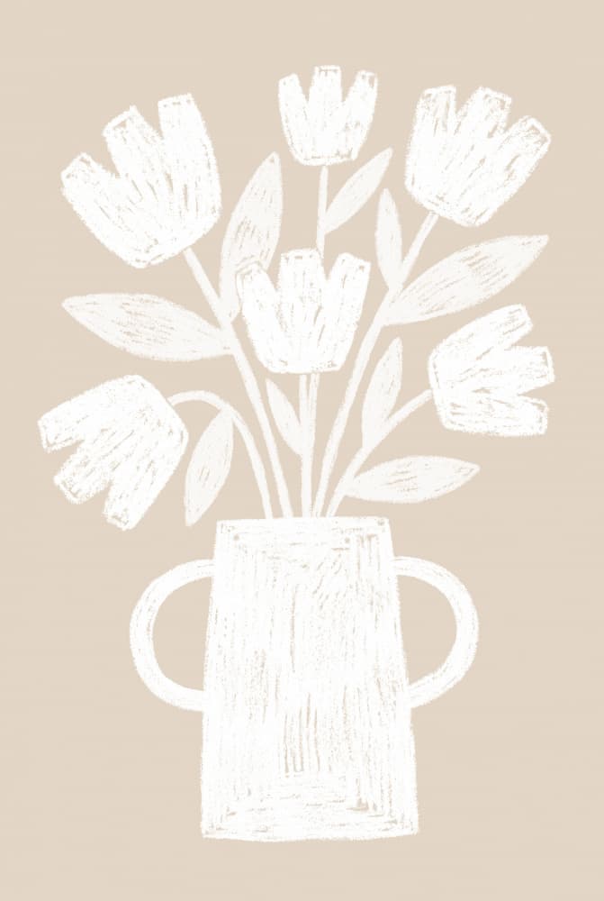 Textured Floral Vase by Melloi Art Prints — canvas wall art