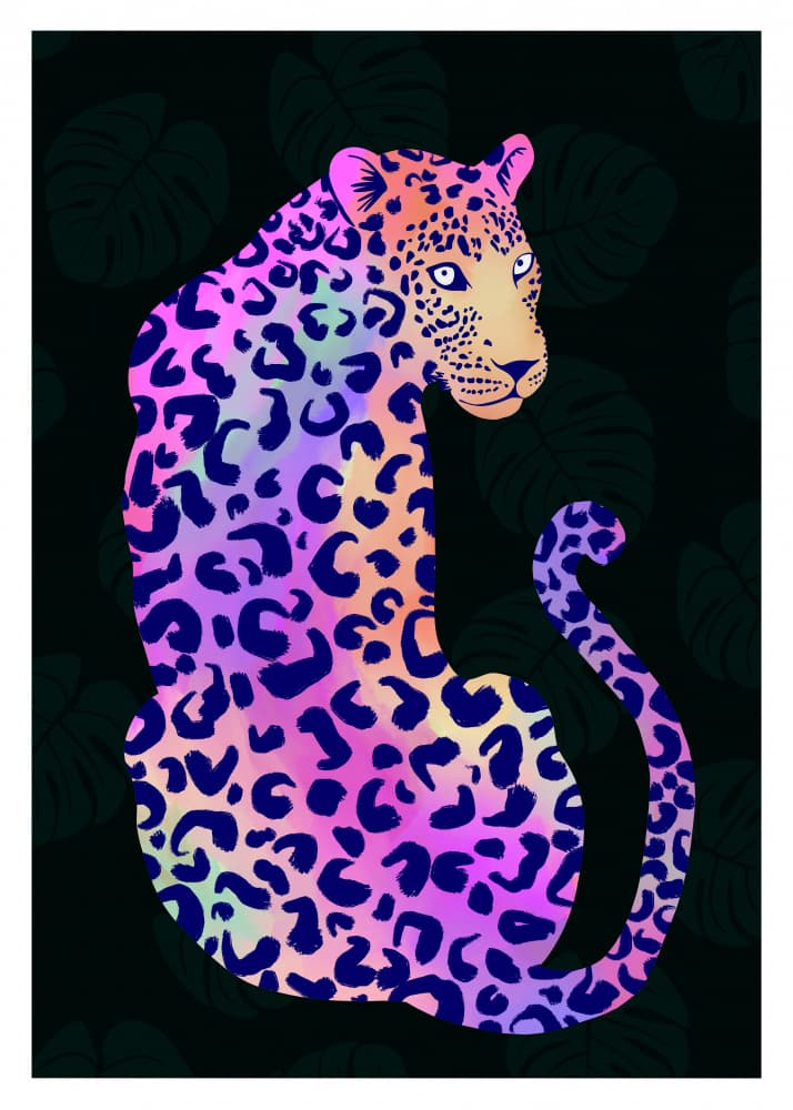 Vibrant Jungle Leopard by ByKammille — canvas wall art