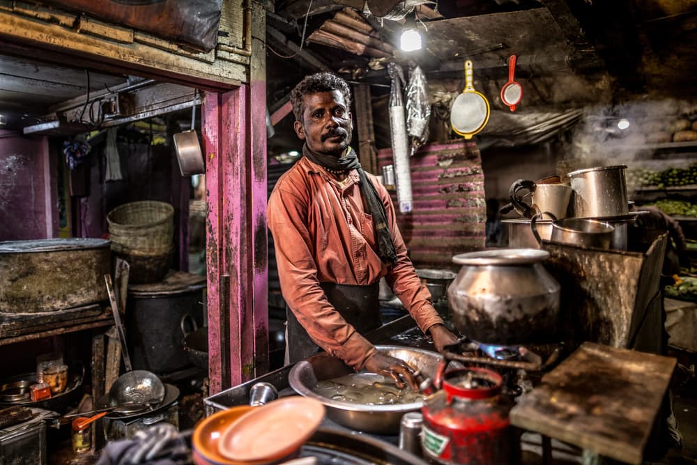 Indian Street Food Chef by Marco Tagliarino — canvas wall art