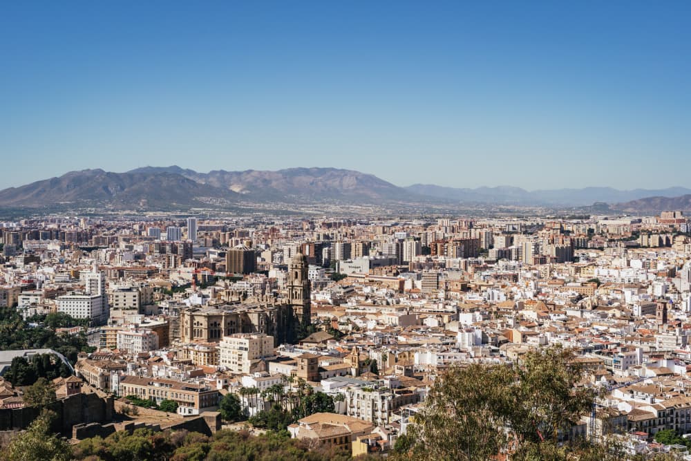 Malaga City Panorama by Aimee Giles — canvas wall art