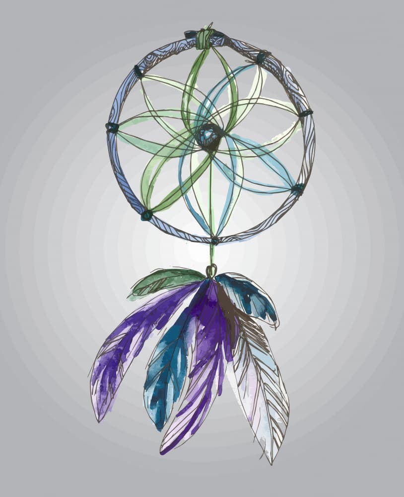 Colorful Feather Dreamcatcher by Marika Barsrsind β canvas wall art
