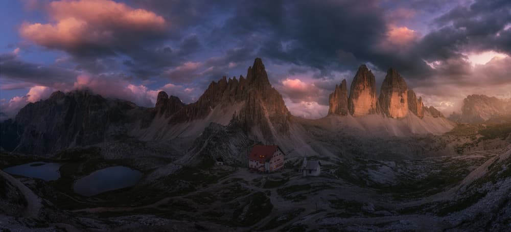 Dolomite Peaks Glow by David Martin Castan — canvas wall art