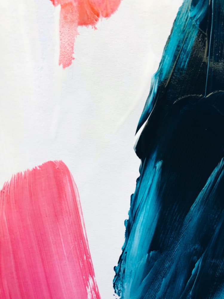 Vibrant Pink Teal Strokes by Ejaaz Haniff — canvas wall art