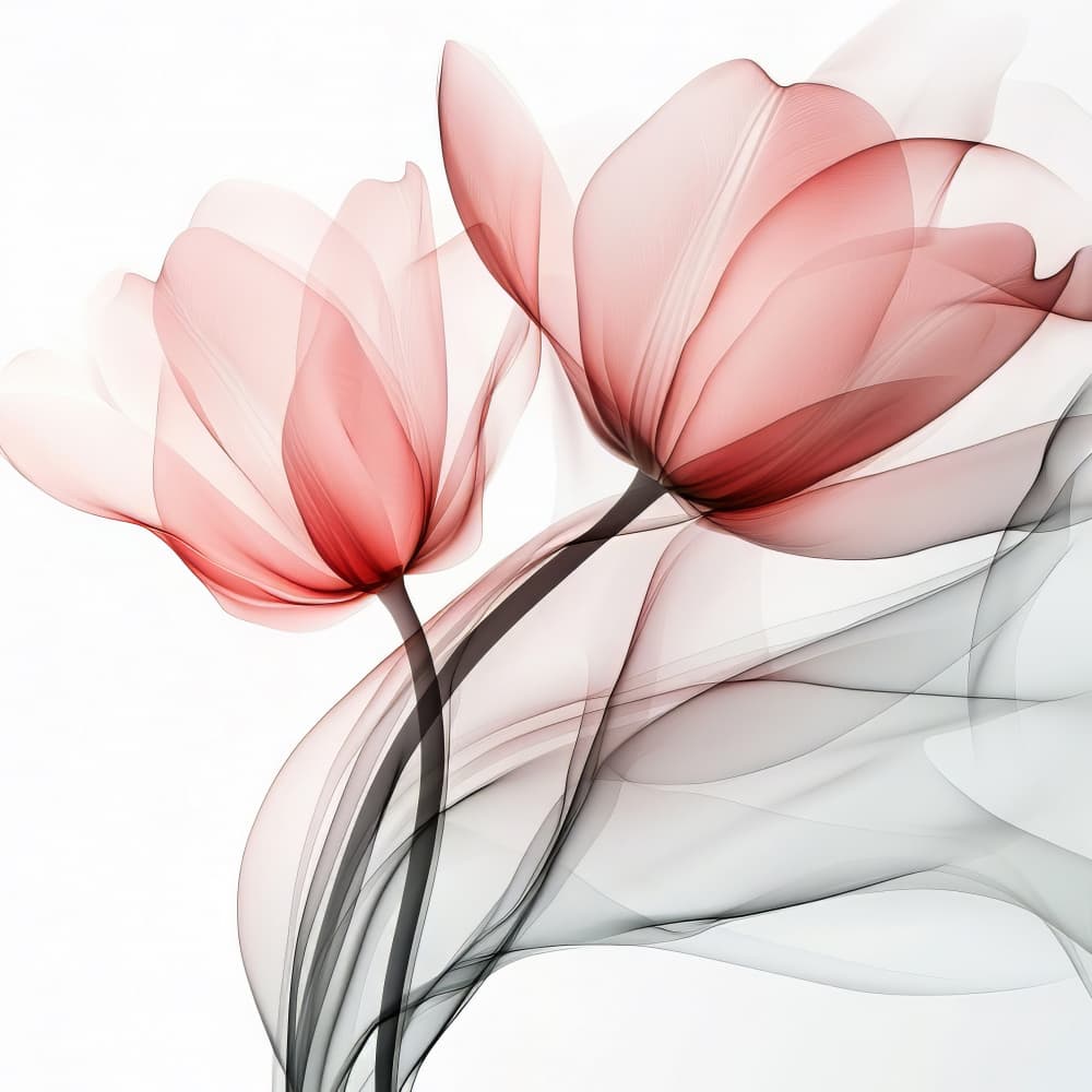 Ethereal Pink Flowers by Bilge Paksoylu — canvas wall art