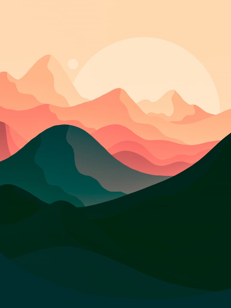 Serene Layered Mountains by Stephen Wade — canvas wall art