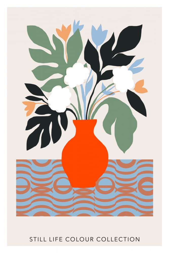 Abstract Floral Still Life by casa cartissi — canvas wall art