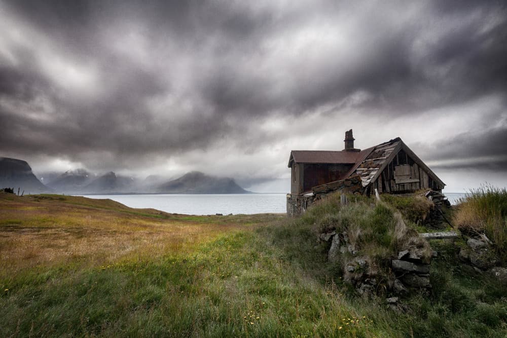 Old House Fjord Storm by Þorsteinn H. Ingibergsson — canvas wall art