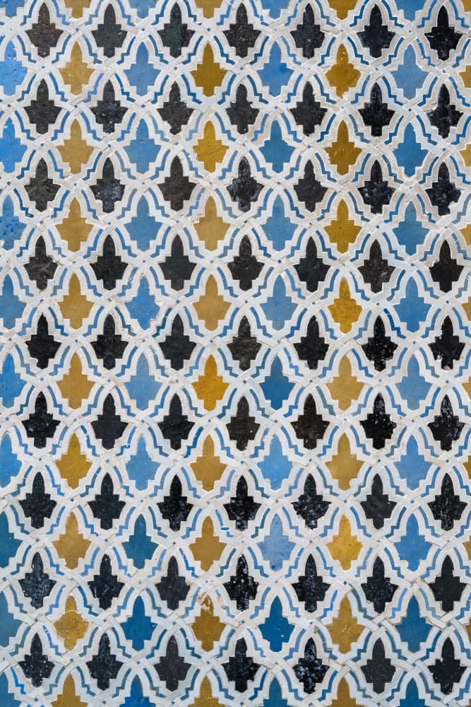 Moorish Blue Gold Pattern by Photolovers — canvas wall art