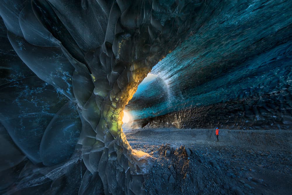 Deep Blue Ice Cave by Peter Svoboda MQEP — canvas wall art
