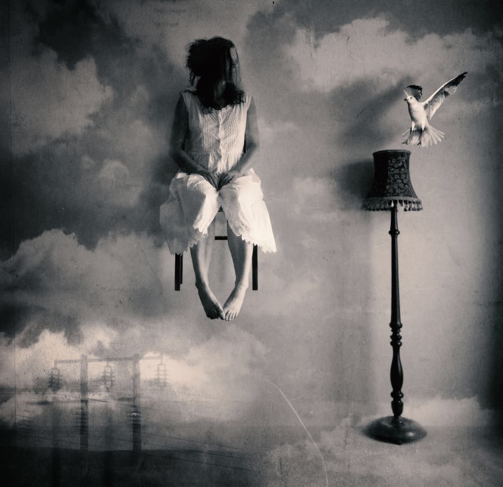 Surreal Woman And Bird by Magdalena Russocka — canvas wall art