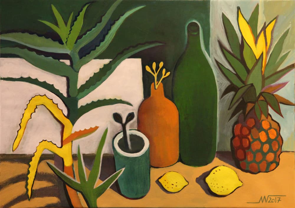 Modern Tropical Still Life by Marina Gorkaeva — canvas wall art
