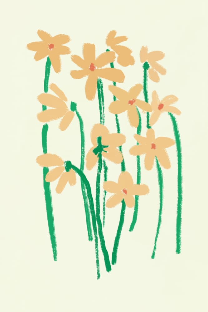 Cheerful Orange Flowers by Little Dean — canvas wall art