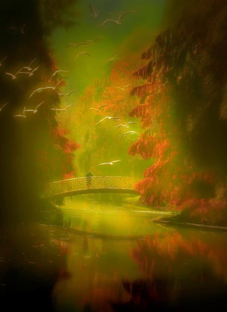 Golden Bridge Flight by Cristian Andreescu — canvas wall art