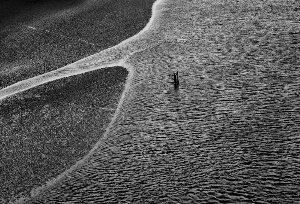 Monochrome Tidal Patterns by Avishek Das — canvas wall art