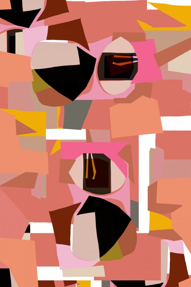 Pink Abstract Shapes by casa cartissi — canvas wall art