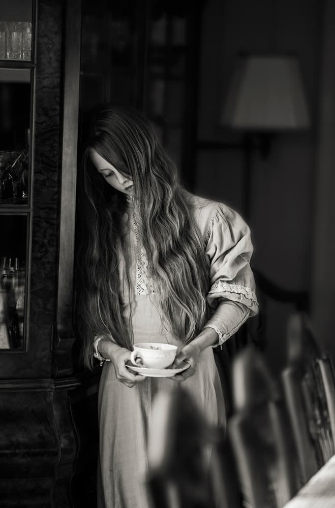 Pensive Vintage Girl by Ewa Cwikla — canvas wall art