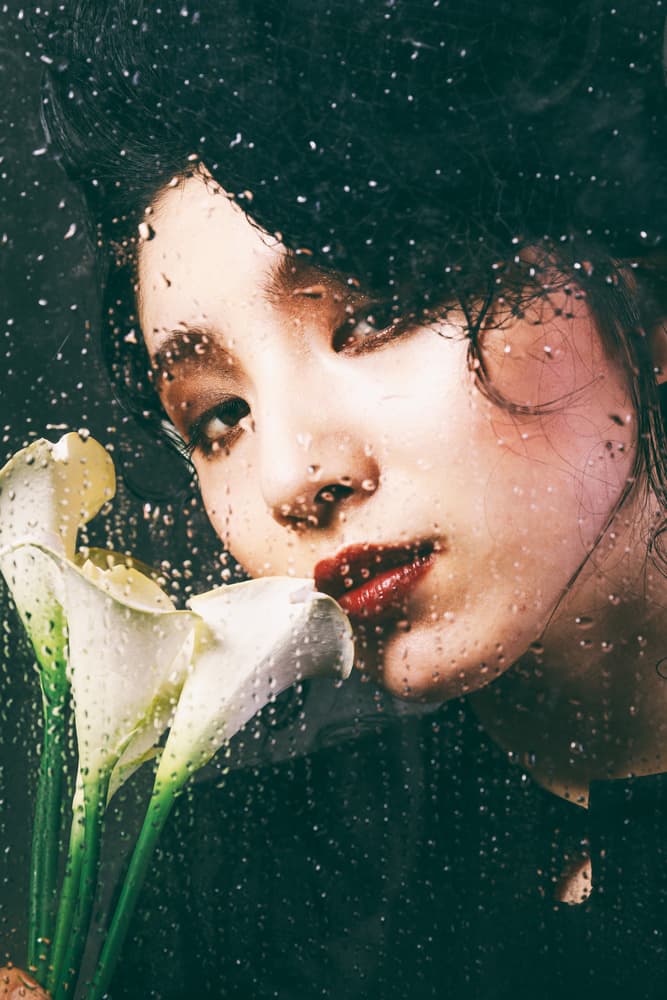 Woman Through Wet Glass by Daisuke Kiyota — canvas wall art