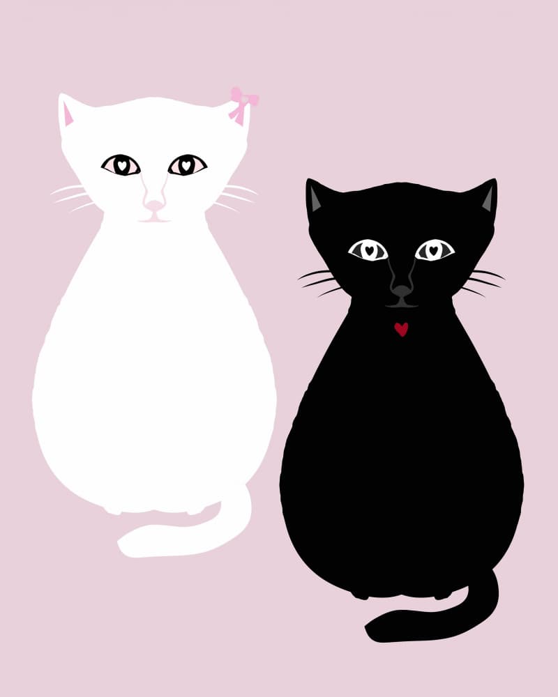 Cute Cat Couple by Josie George — canvas wall art