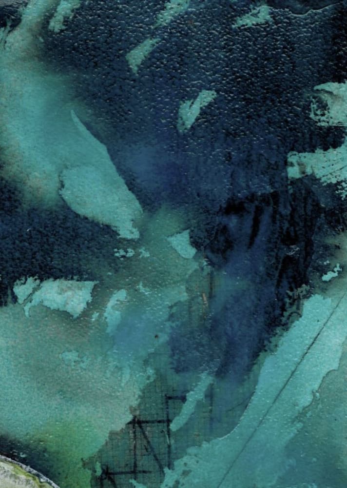Deep Teal Abstract Flow by Deb Chaney — canvas wall art