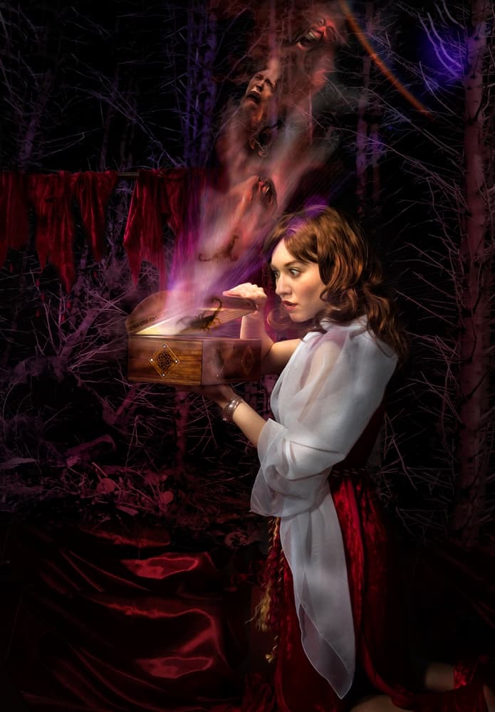 Woman Opening Magic Chest by Derek Galon MA FRPS FOPS — canvas wall art