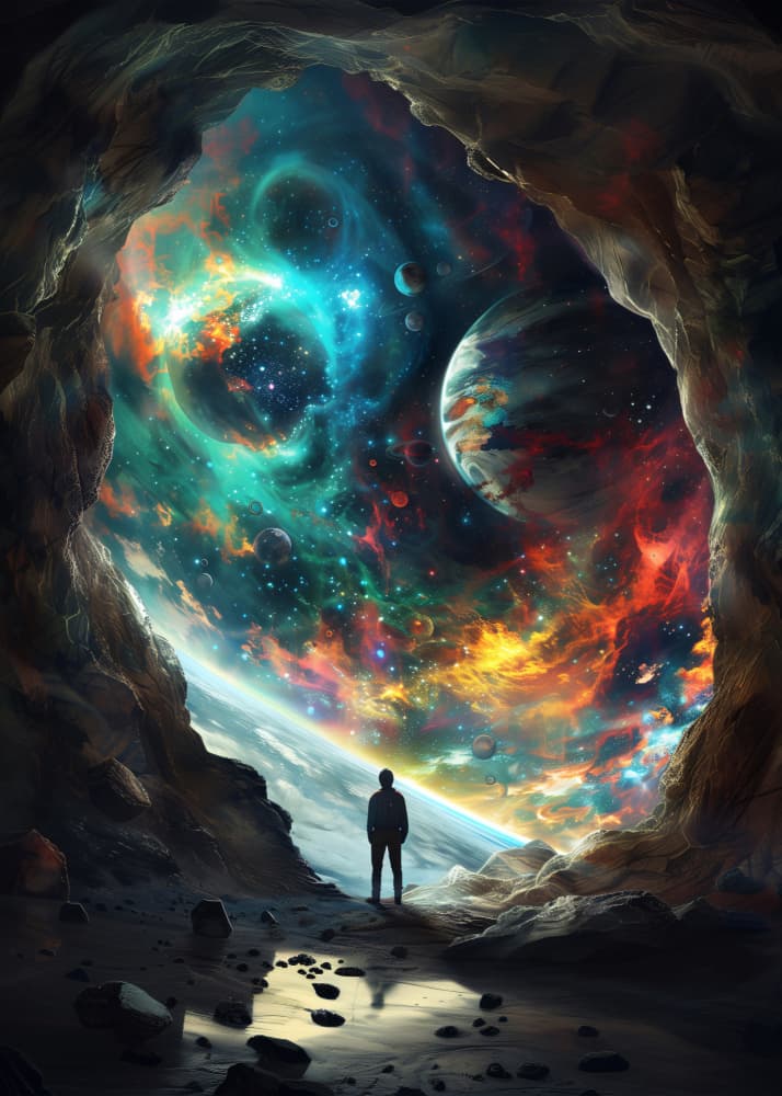 Cosmic Cave Discovery by Nicebleed — canvas wall art