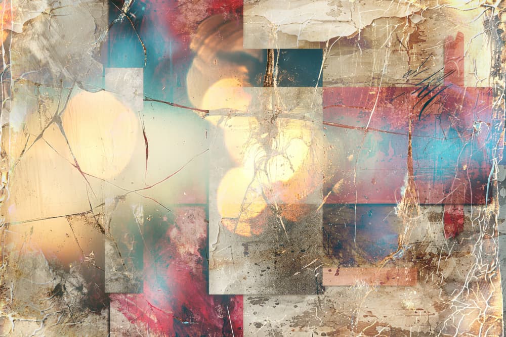 Distressed Geometric Bokeh by Rafal Kulik — canvas wall art