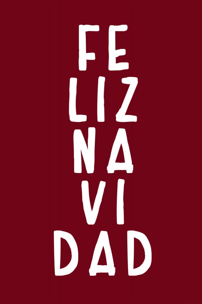 Feliz Navidad Greeting by Rosana Laiz Blursbyai — canvas wall art