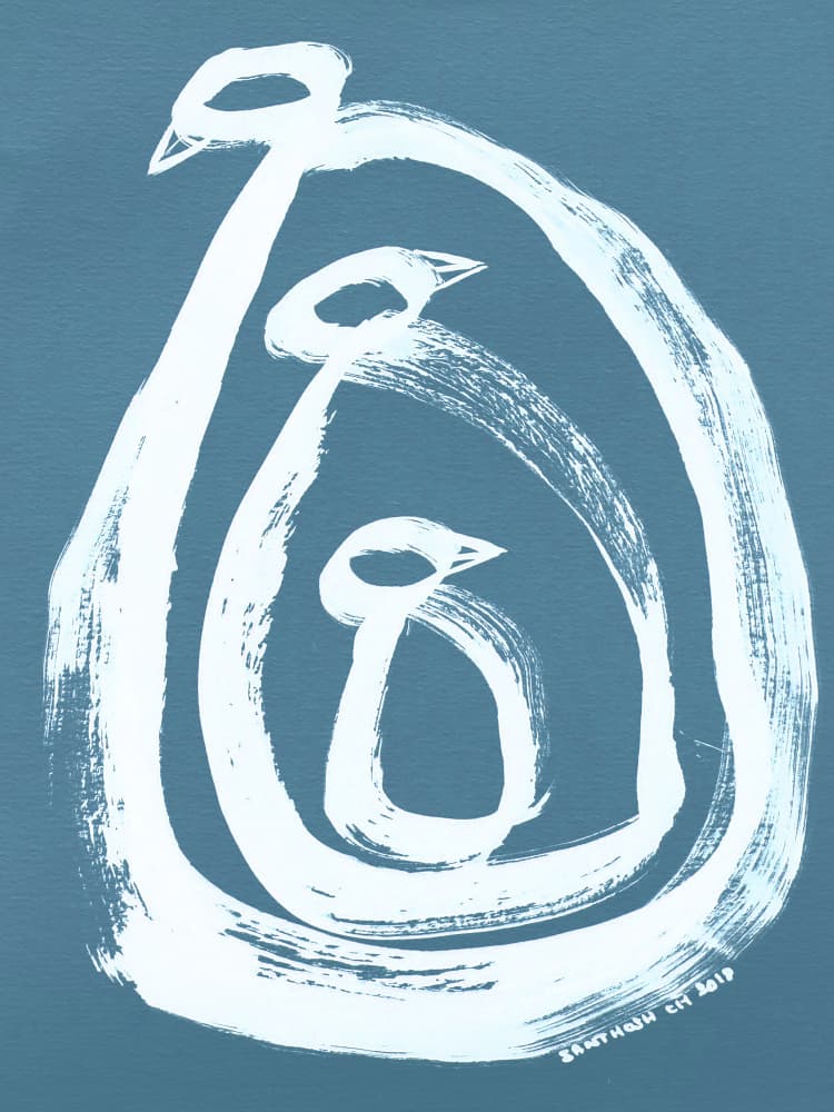 Abstract Bird Family by Santhosh ch — canvas wall art