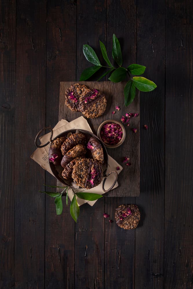 Rustic Chocolate Rose Cookies by Diana Popescu — canvas wall art