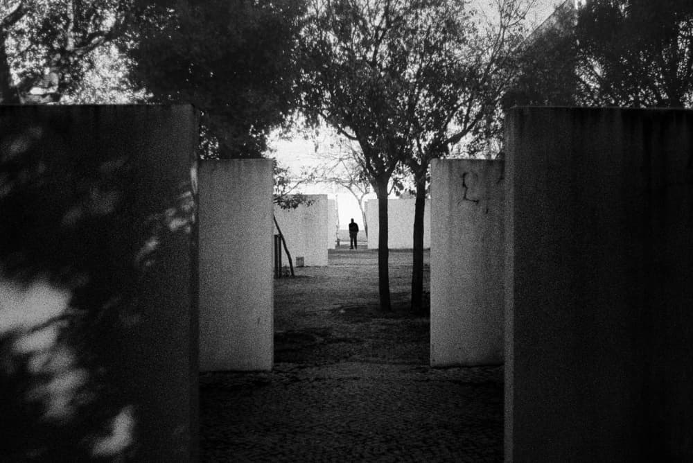 Man in Urban Solitude by Paulo Abrantes — canvas wall art