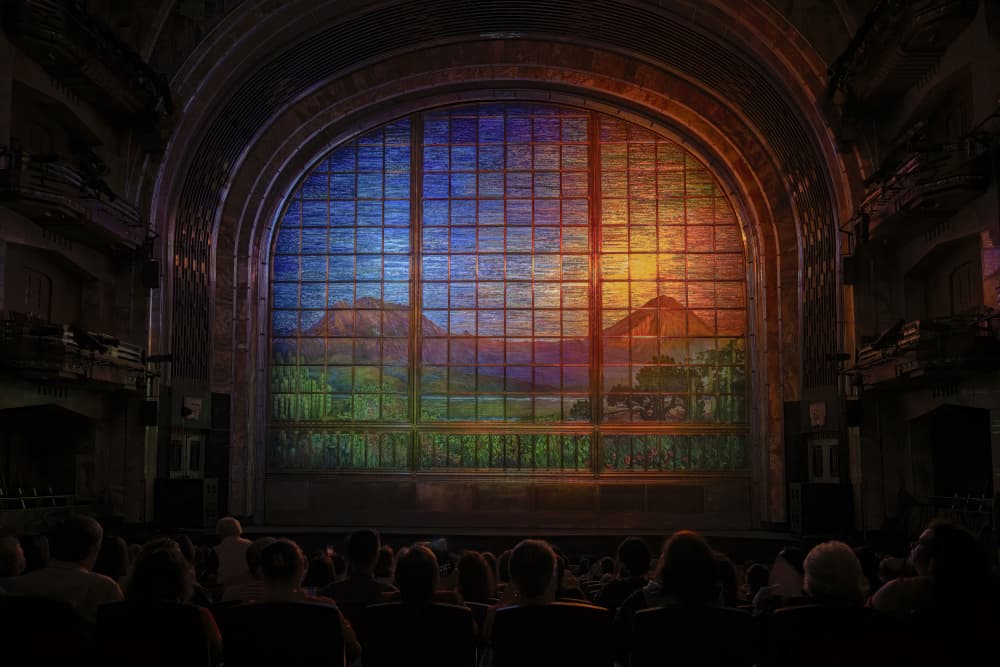 Majestic Theater Stained Glass by Sonya Liu — canvas wall art