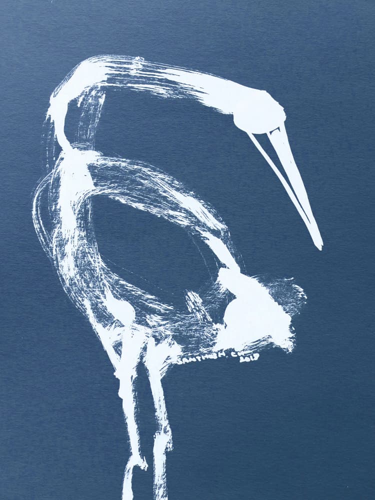Abstract Blue Heron by Santhosh ch — canvas wall art