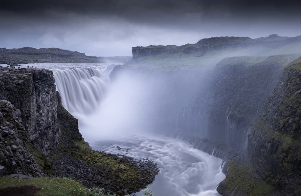 Misty Canyon Waterfall by Andrea Auf dem Brinke — canvas wall art