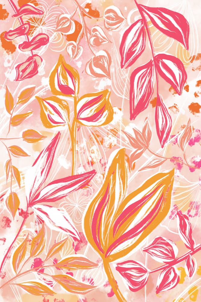 Vibrant Tropical Leaves by Martina — canvas wall art