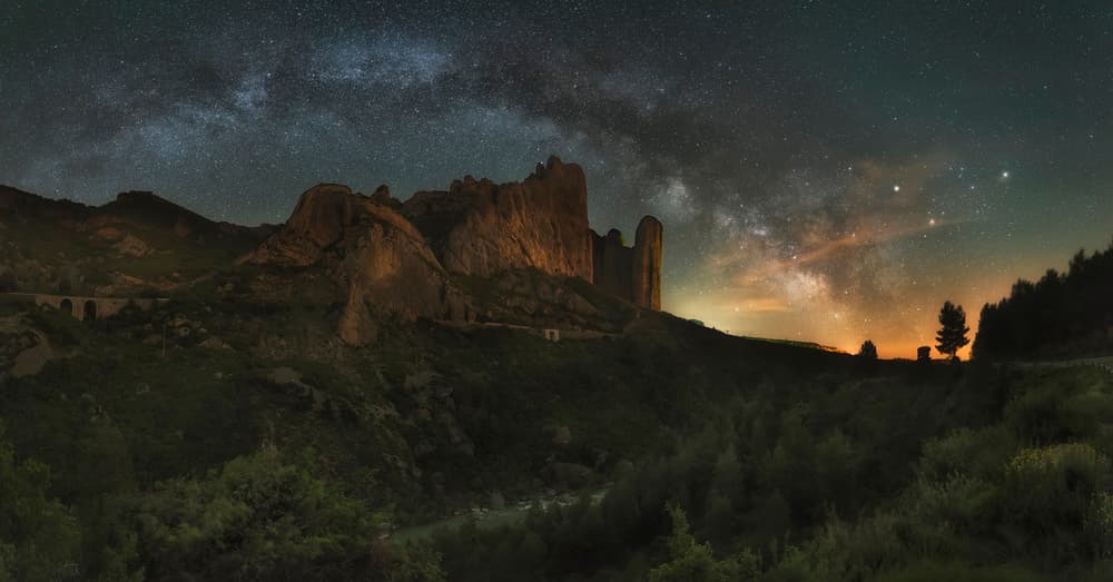 Milky Way Mountain Glow by David Martin Castan — canvas wall art